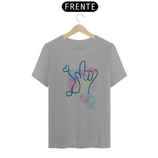 Nome do produtoCamiseta I love you - aquarela (Libras)