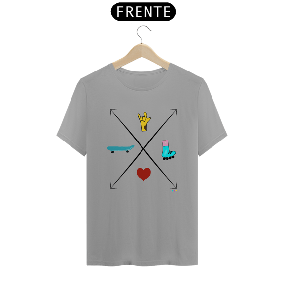 Camiseta Setas - love skate e patins (ASL/ Libras)
