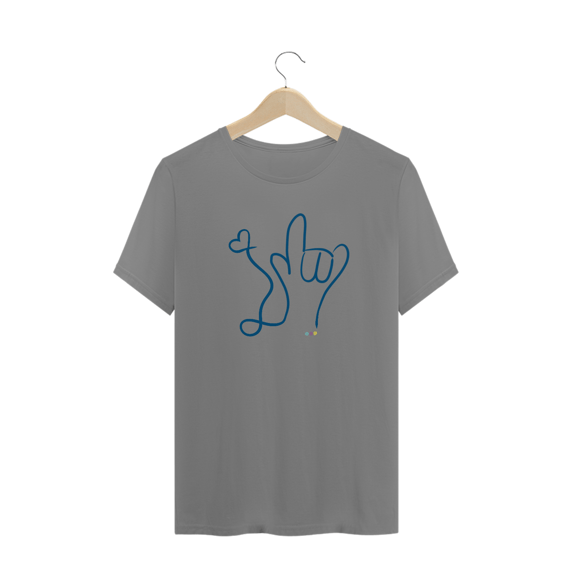 Camiseta plus size I love (azul) ALS/Libras