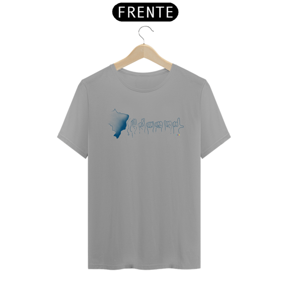 Camiseta Brasil (mapa e soletração - azul)