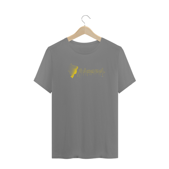 Camiseta plus size Brasil (mapa e soletração - amarelo) 