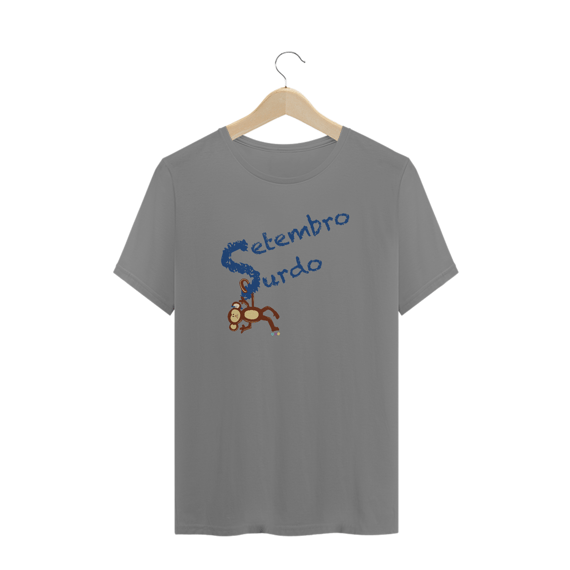 Camiseta plus size Nico - macaco surdo - Setembro Surdo 