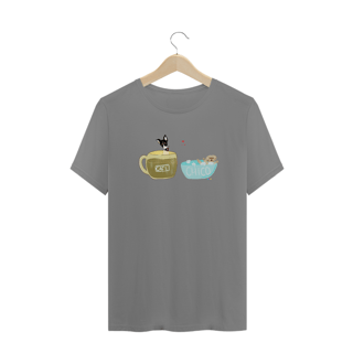 Nome do produtoCamiseta plus size Café e Chico - banho e café 