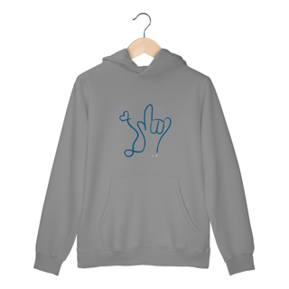 Nome do produtoMoletom canguru I love (azul) ASL/Libras