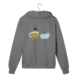 Nome do produtoMoletom c/ zíper Café e Chico - banho e café