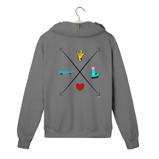 Nome do produtoMoletom fechado setas - love skate e patins (ASL/ Libras)