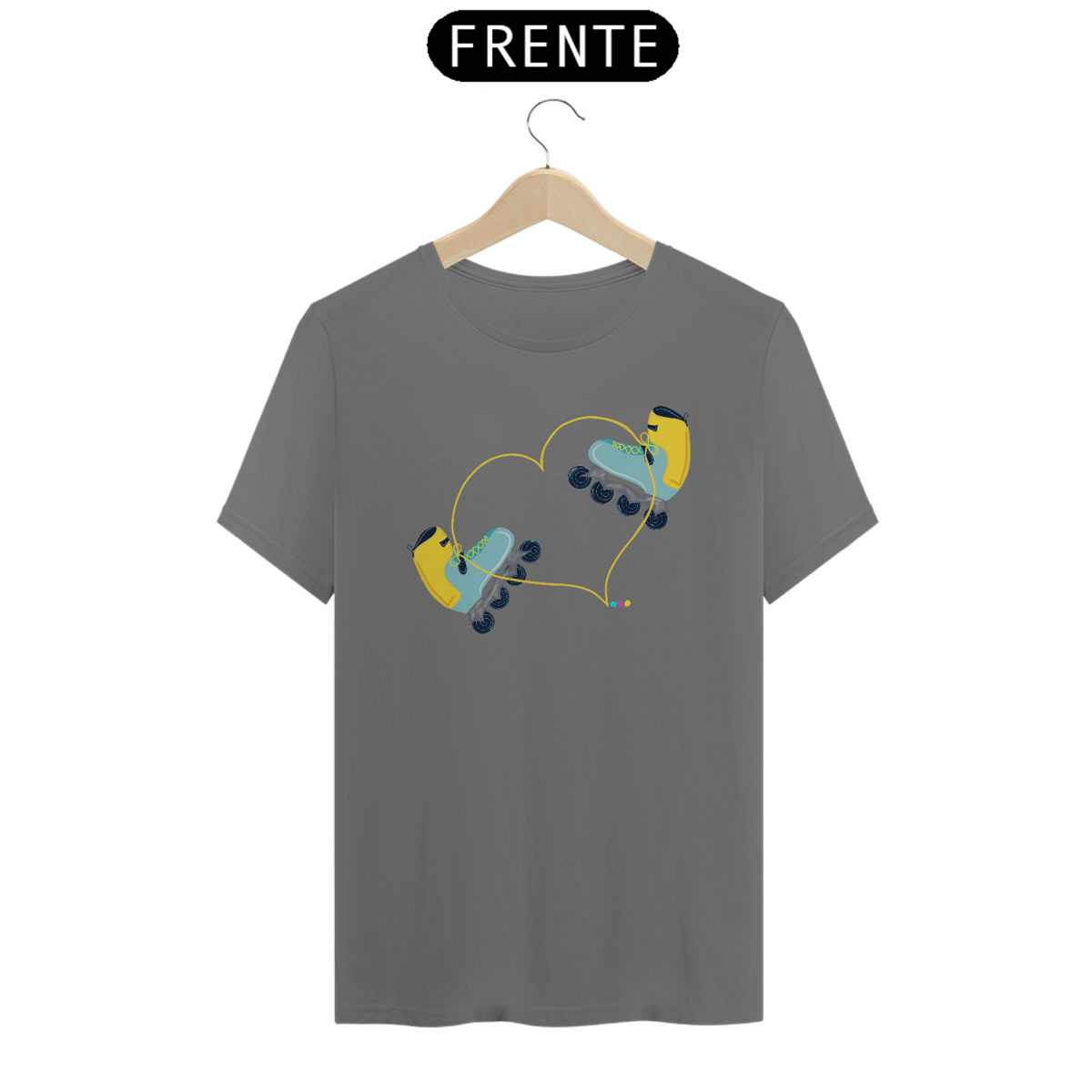 Nome do produto: Camiseta estonada Patins (cadarço coração)