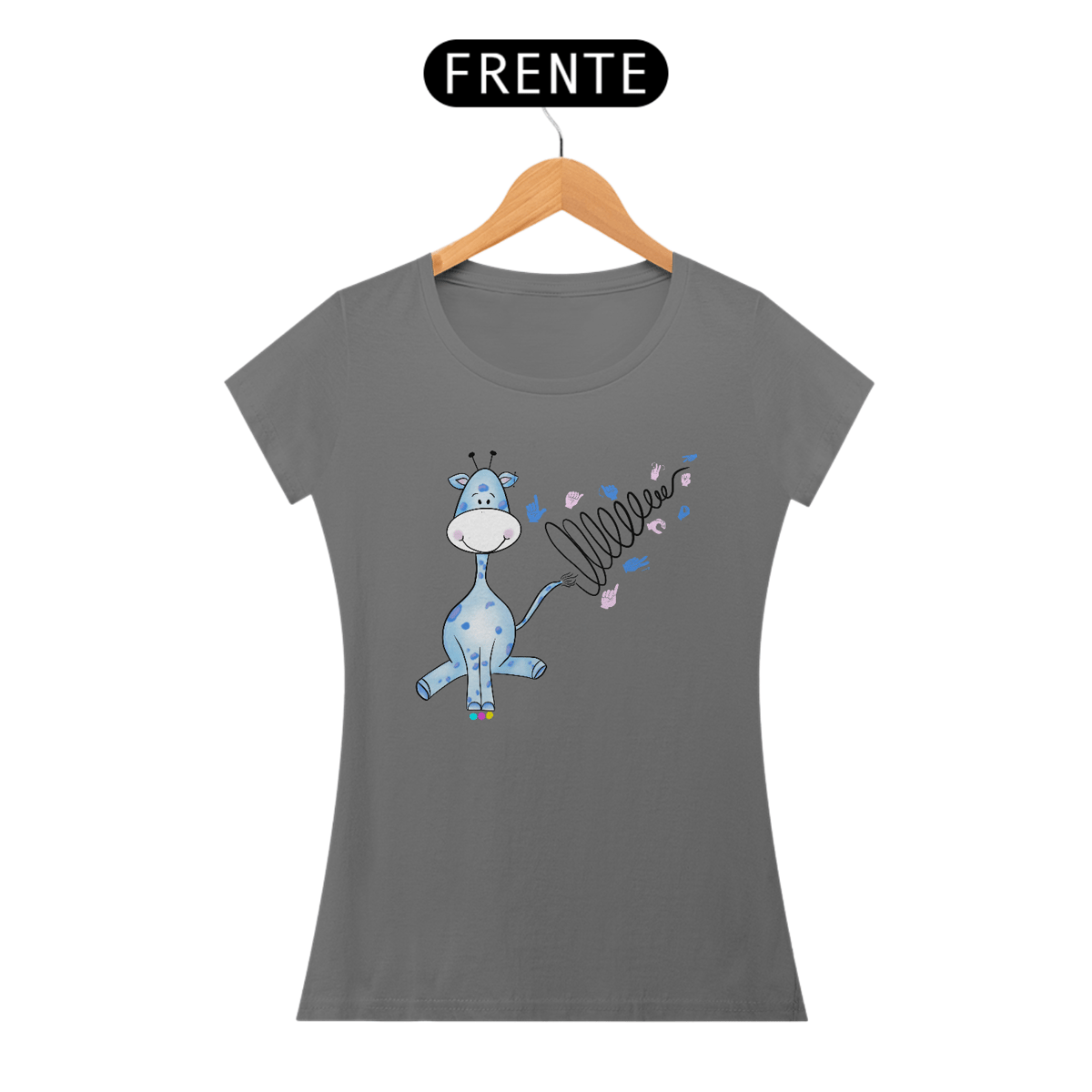 Nome do produto: Baby look estonada Girazul (linhas pretas)