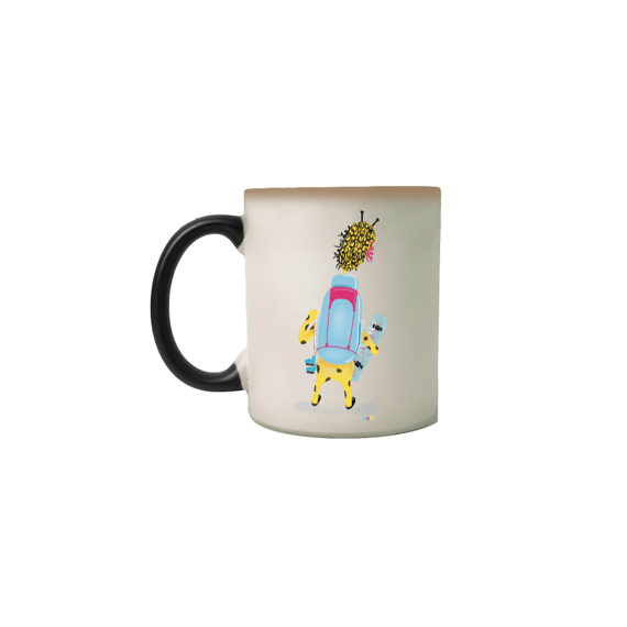 Caneca mágica Giraloka mochileira