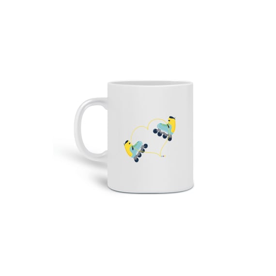 Caneca Patins (cadarço coração)