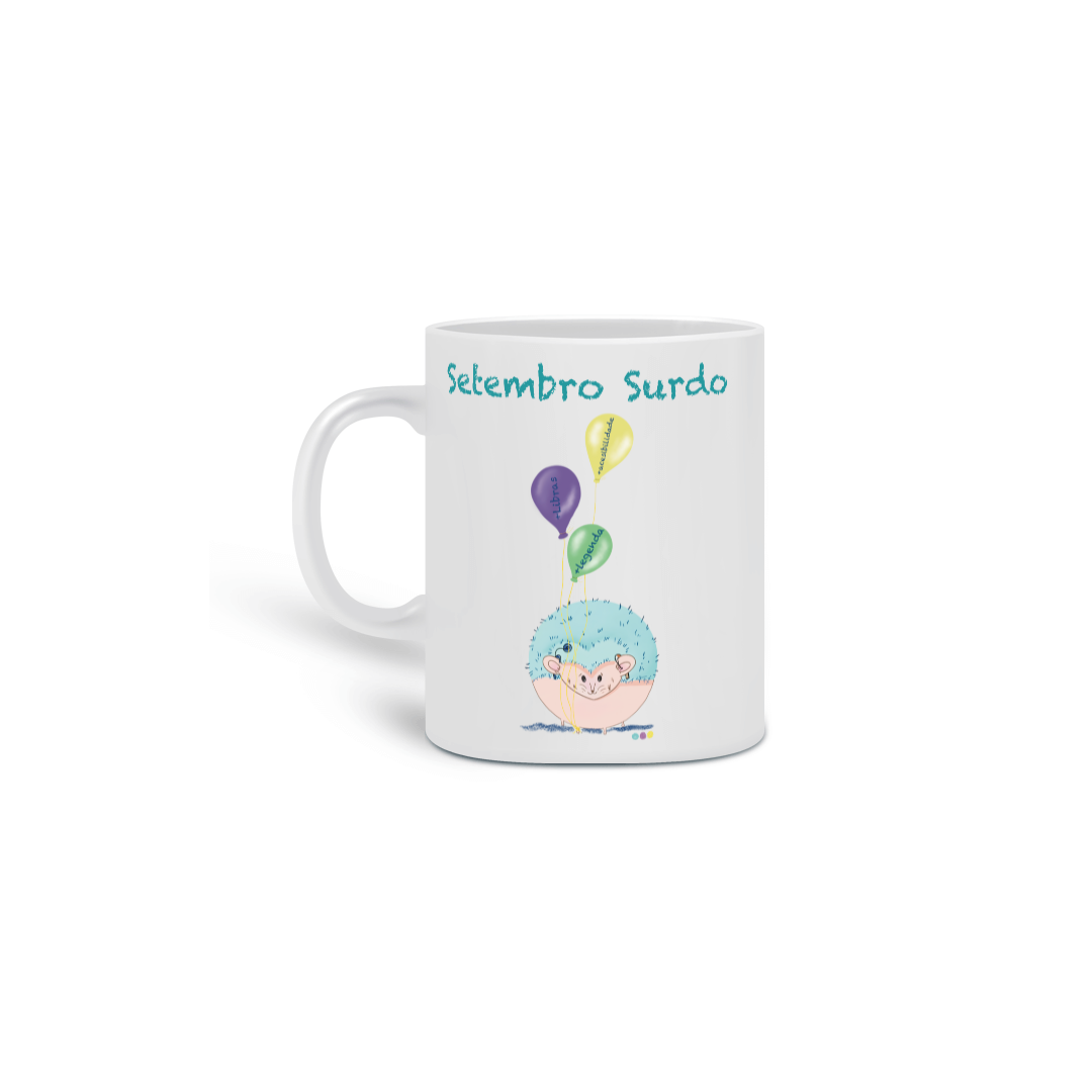 Caneca George - porco-espinho surdo - Setembro Surdo
