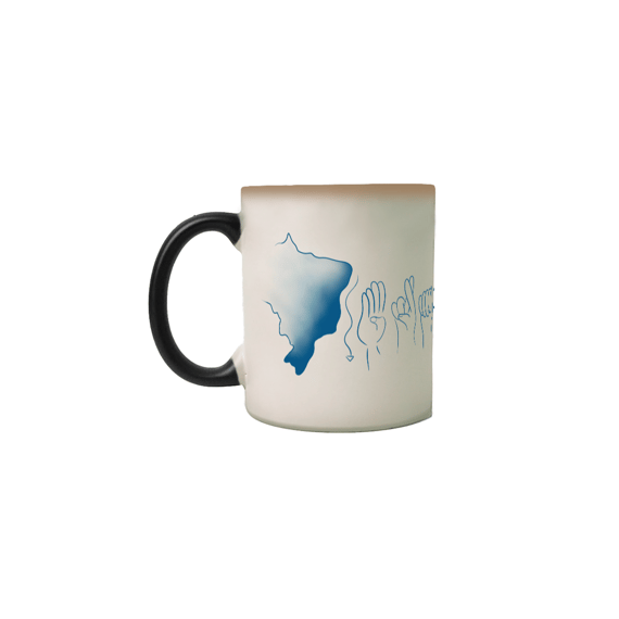 Caneca mágica Brasil (mapa e soletração - azul)