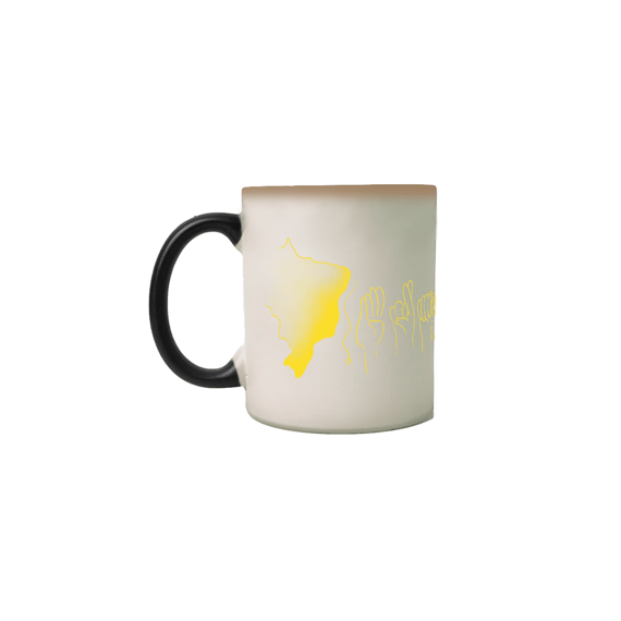 Caneca mágica Brasil (mapa e soletração - amarelo)