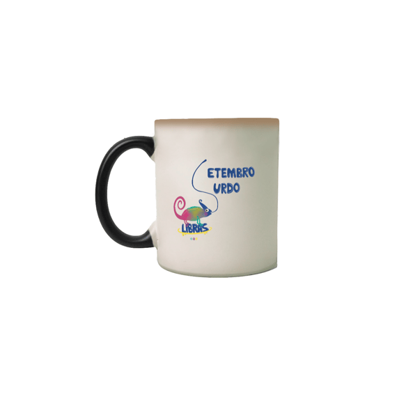 Caneca mágica Klaus - camaleão surdo - Setembro Surdo