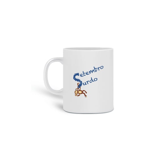 Caneca Nico - macaco surdo - Setembro Surdo