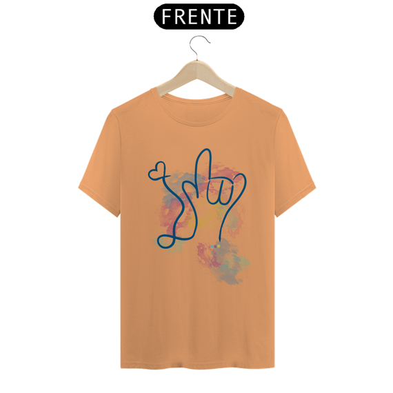 Camiseta estonada I love (aquarela) ASL/ Libras - estonada
