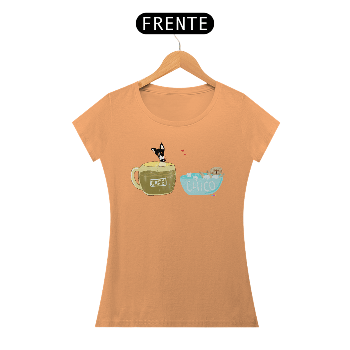 Nome do produto: Baby look estonada Café e Chico - banho e café 