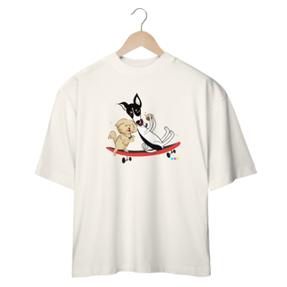 Nome do produtoCafé e Chico - cachorros no skate - sport dry UV