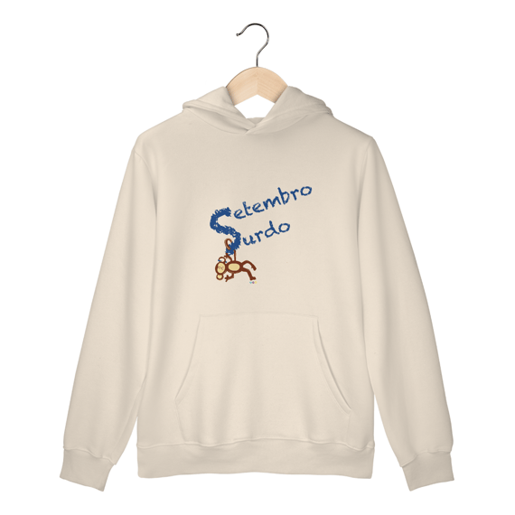 Moletom canguru Nico - macaco surdo - Setembro Surdo
