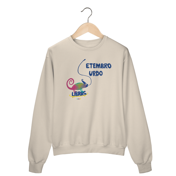 Moletom fechado Klaus - camaleão surdo - Setembro Surdo