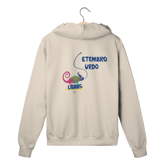 Moletom fechado Klaus - camaleão surdo - Setembro Surdo