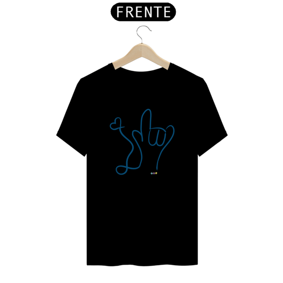 Camiseta I love (azul) ALS/Libras