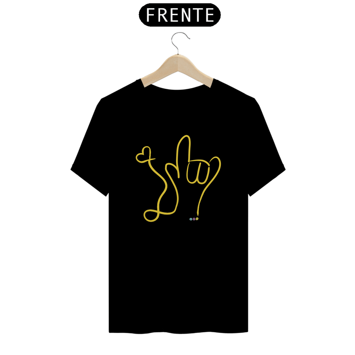 Nome do produto: Camiseta I love (amarelo) ALS/Libras