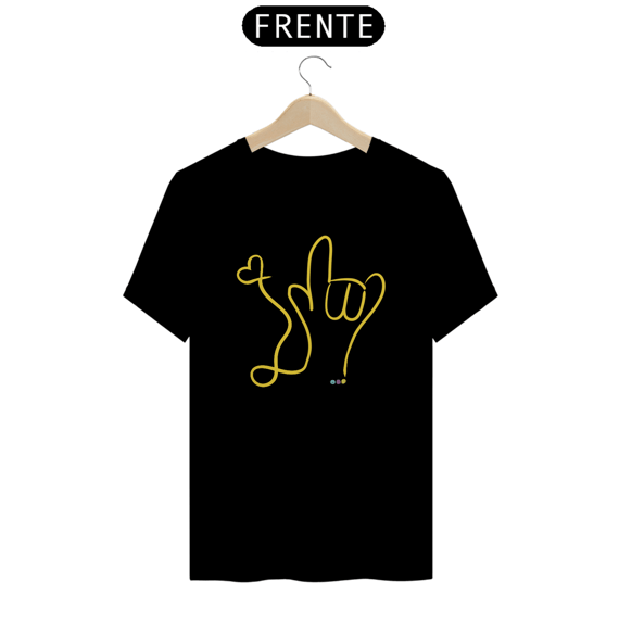Camiseta I love (amarelo) ALS/Libras