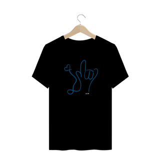 Nome do produtoCamiseta plus size I love (azul) ALS/Libras