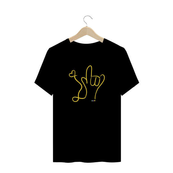 Camiseta plus size I love (amarelo) ALS/Libras 