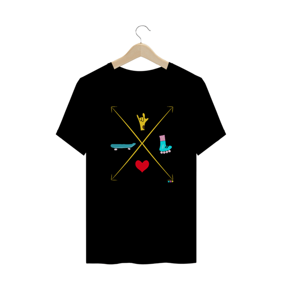 Camiseta plus size etas - love skate e patins (ASL/ Libras) 