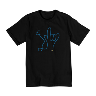 Nome do produtoCamiseta infantil I love (azul) ASL/Libras 