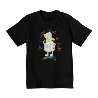 Nome do produtoCamiseta infantil Raibow (ovelha colorida) - com frase
