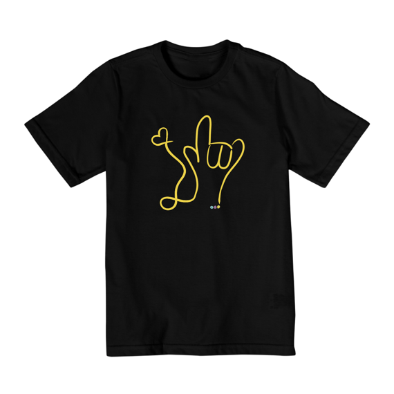Camiseta infantil I love (amarelo) ALS/Libras 