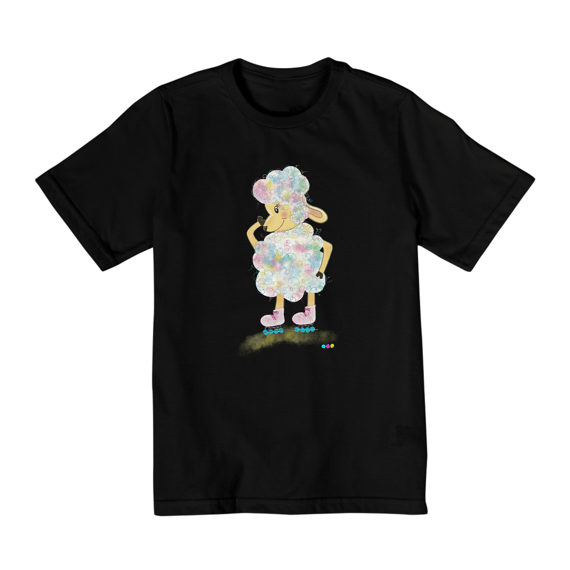 Camiseta infantil Raibow - ovelha colorida (sem frase)