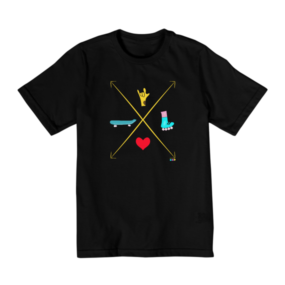 Camiseta infantil Seta (love skate e patins) 
