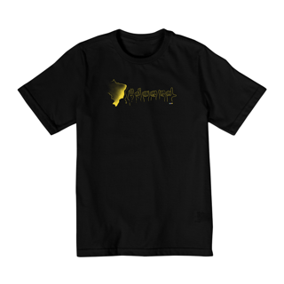 Nome do produtoCamiseta infantil Brasil (mapa e soletração - amarelo) 