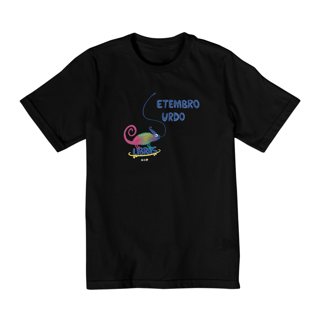 Nome do produtoCamiseta infantil Klaus - camaleão surdo - Setembro Surdo