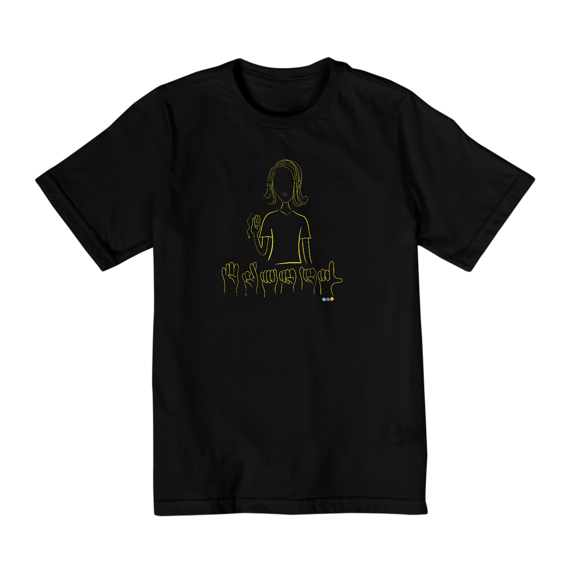 Camiseta infantil Brasil (sinal em Libras) amarelo 