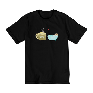 Nome do produtoCamiseta infantil Café e Chico - banho e café 