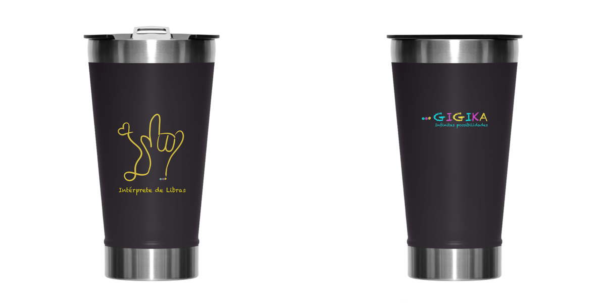 Nome do produto: Copo térmico Intérprete de Libras + sinal I love you (ASL/Libras)
