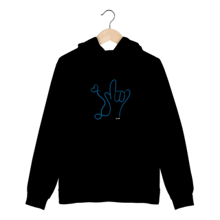 Nome do produtoMoletom canguru I love (azul) ASL/Libras