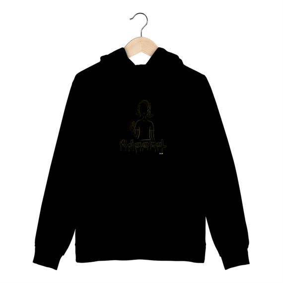 Moletom canguru Brasil (sinal em Libras) amarelo