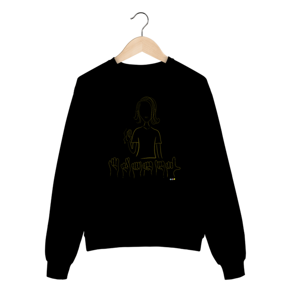 Moletom fechado Brasil (sinal em Libras) amarelo