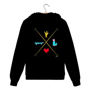 Nome do produtoMoletom fechado setas - love skate e patins (ASL/ Libras)