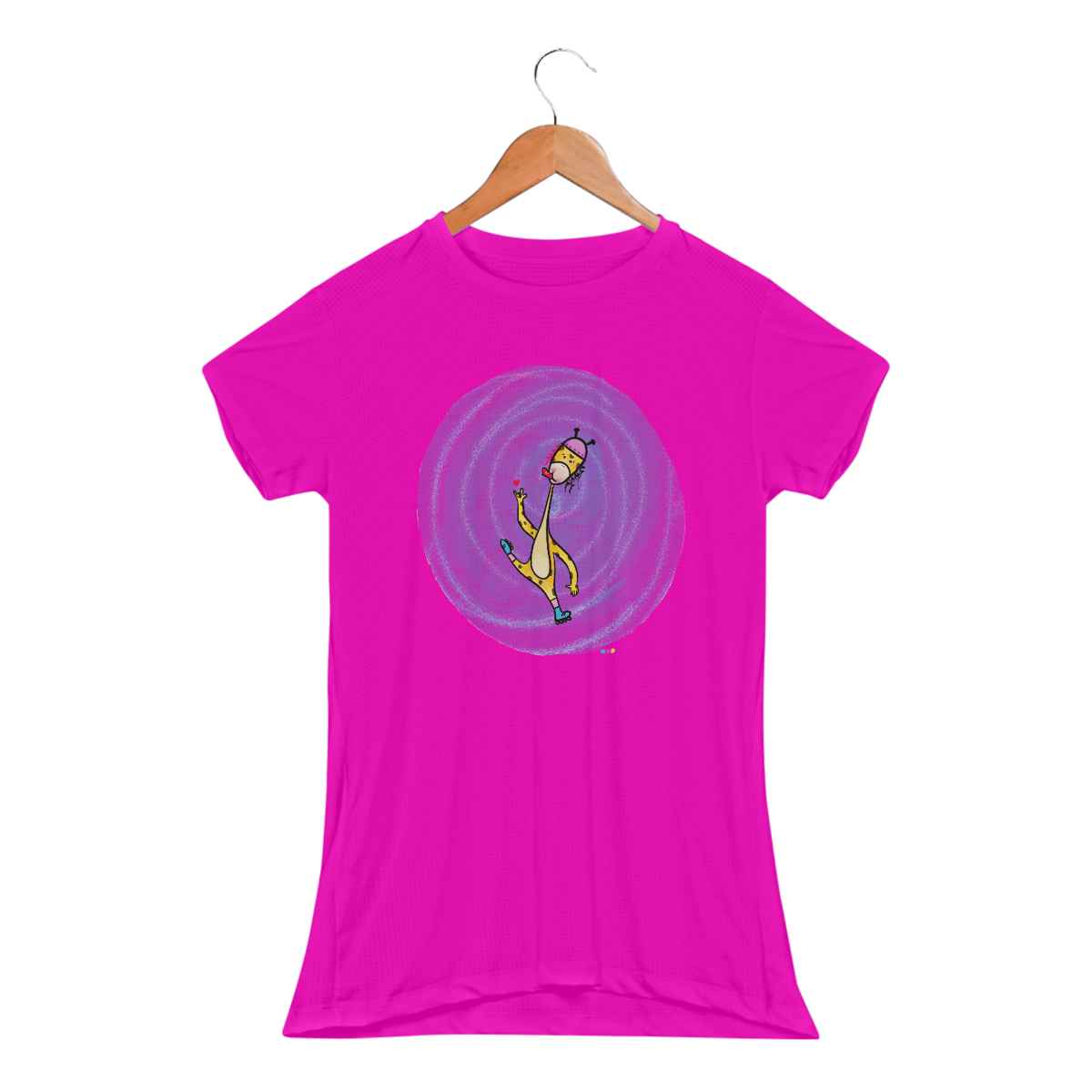 Nome do produto: Baby look esportiva Giraloka com fundo