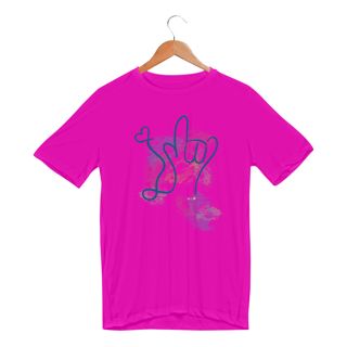 Nome do produtoCamiseta esportiva I love you (aquarela) ASL/ Libras 