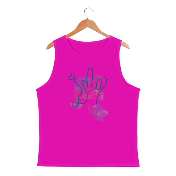 Regata masc esportiva I love you (aquarela) ASL/ Libras 
