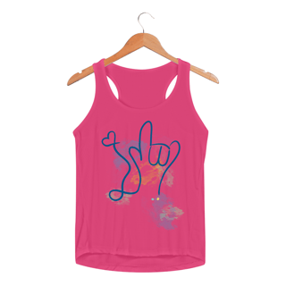 Nome do produtoRegata fem esportiva I love (aquarela) ASL/Libras 