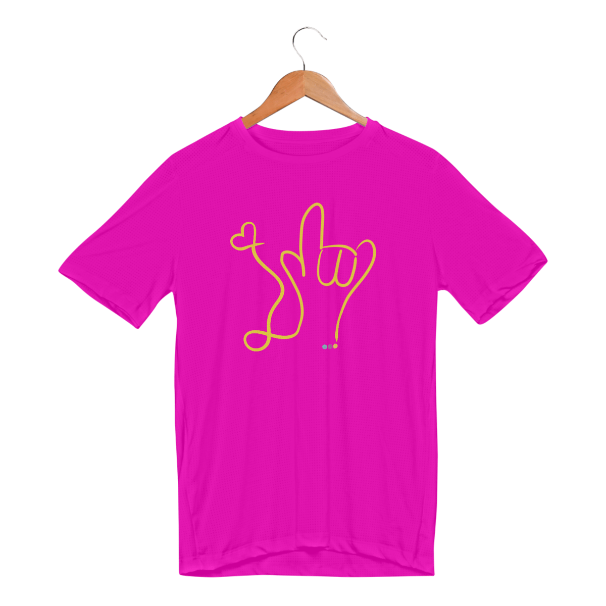 Nome do produto: Camiseta esportiva I love you (amarela) ASL/ Libras 